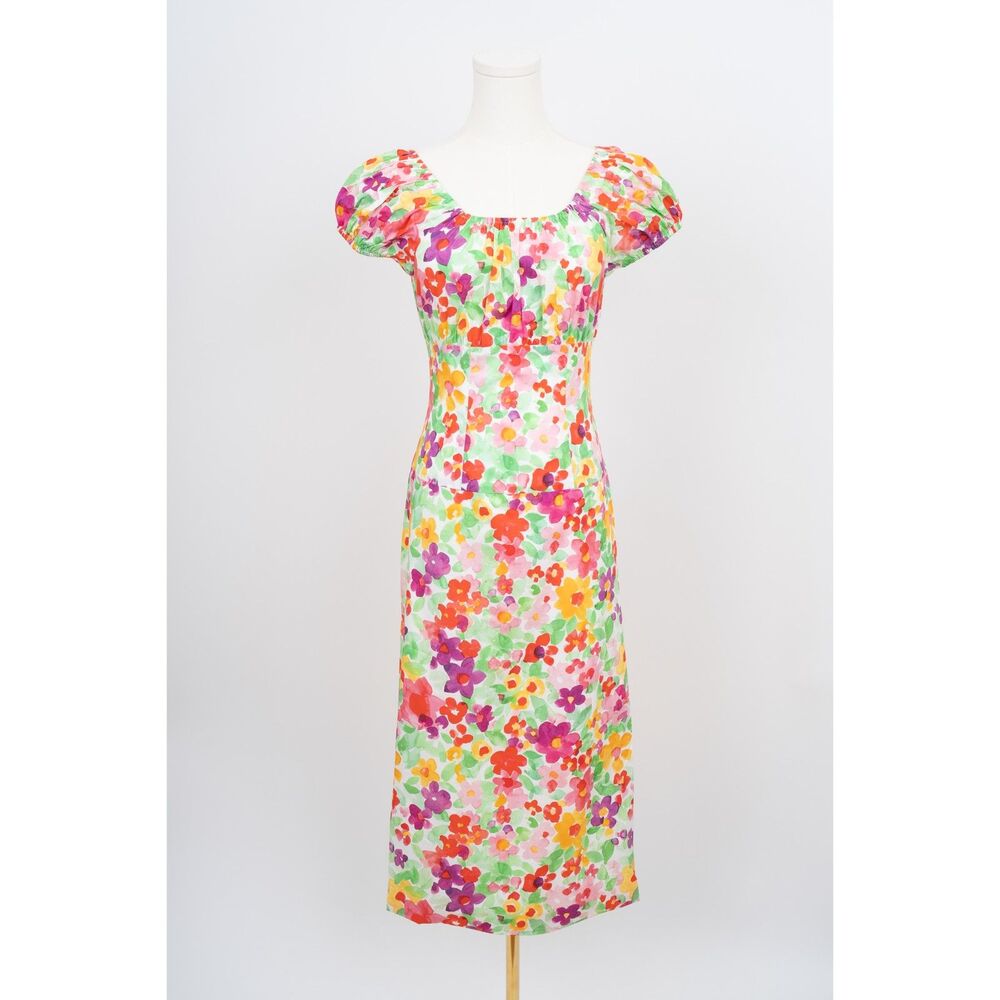 Carolina Constas Floral Cotton Dress Size S